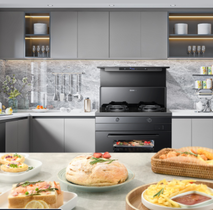 沐鸣2蒸烤炸集成灶厨房